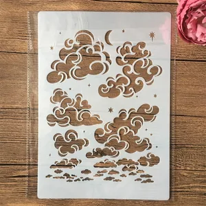 A4 29 см облако Луна Звезда DIY слойные трафареты настенная живопись раскраска для скрапбукинга тиснильный альбом декоративный шаблон