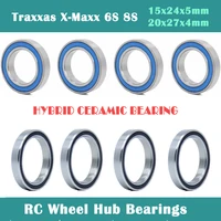 RC Wheel Hub Bearings For Traxxas X-Maxx 6S 8S, 15x24x5mm-20x27x4mm Hybrid Ceramic Ball Bearing Set (Pick of 8pcs)