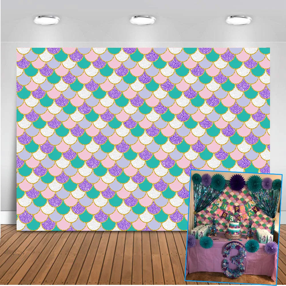 Фон для фотосъемки с изображением русалки и весы под морем маленькой Русалочки |