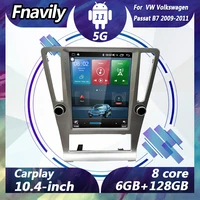 fnavily 10 4 android 11 car dvd player for vw volkswagen passat b7 video tesla style car radio stereos audio gps dsp 2009 2011