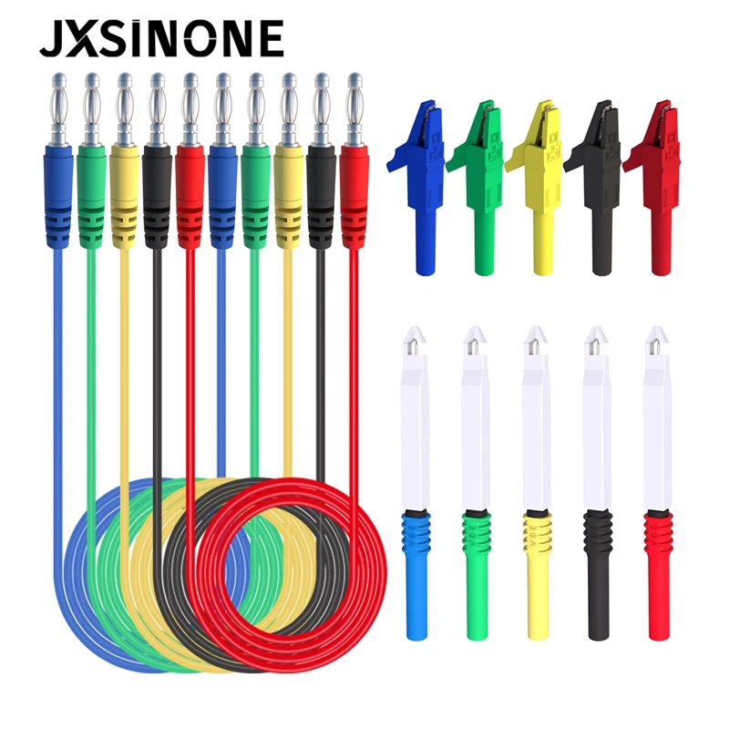 Набор тестовых щупов JXSINONE P1043B с вилкой типа банан 4 мм безопасной иглой для