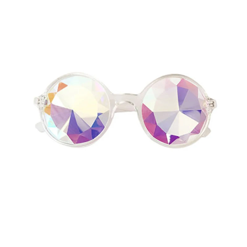 Transparent Frame FLORATA Калейдоскоп очки радужные дифракционные линзы стимпанк Готический Косплей вечернее крутое очки для Новинка - Цвет линз: Transparent Frame