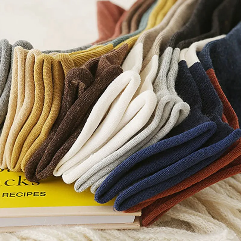 

1 Pair Unisex Mid Men Socks Harajuku Colorful Funny Socks Women Curling Cotton Color Matching Tube Socks