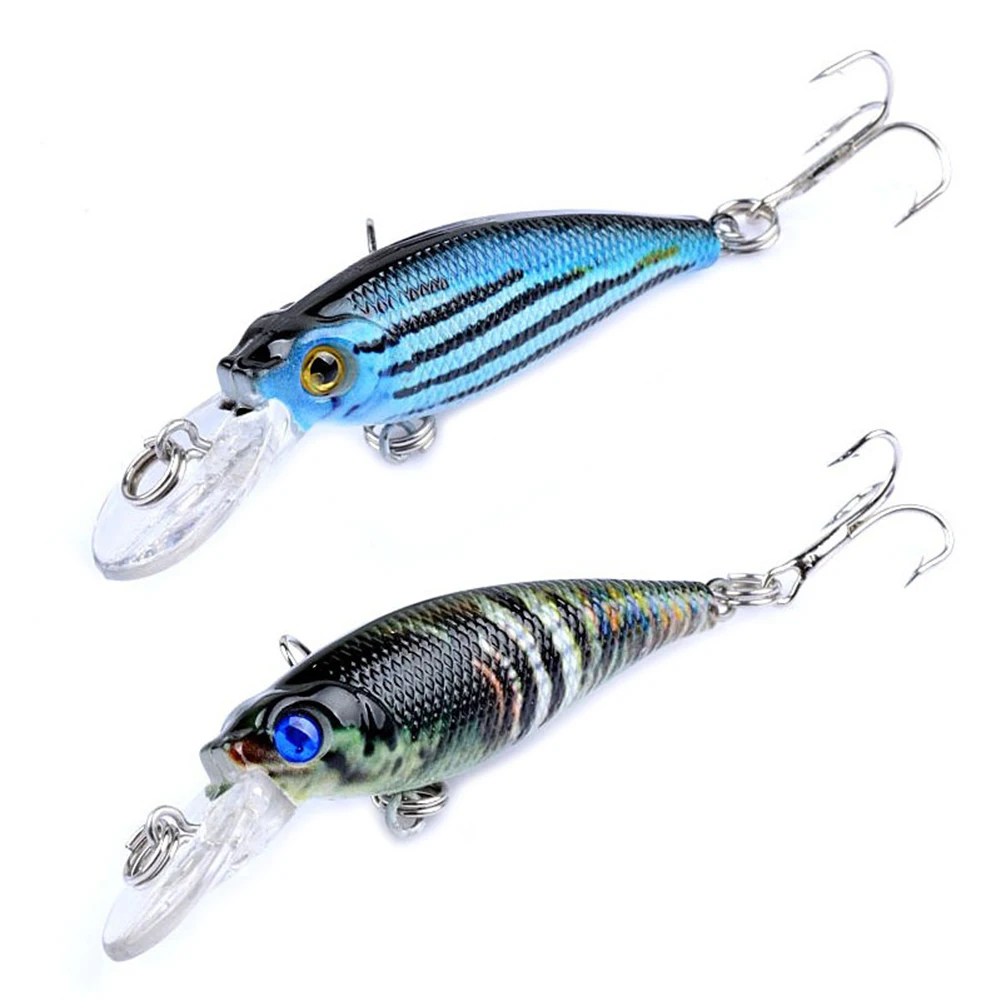 6.5cm Colorful 3D Eye Bionic Fish Fishing Plastic Hard Lures Floating Popper Minnow Crankbait Wobblers With 2 Hooks Bait Tool | Спорт и