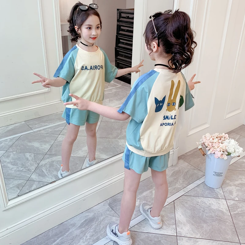 2020 летняя одежда для маленьких девочек футболка с кроликом шорты штаны