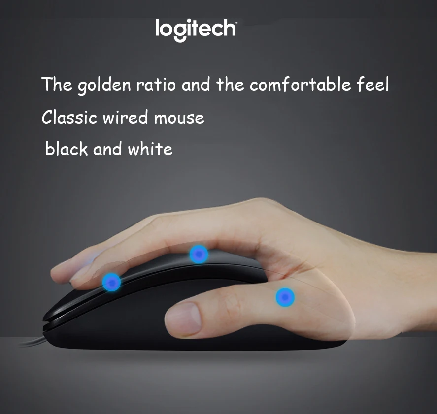 Мышь Logitech M100r Проводная оптическая с 3 кнопками и USB 1000DPI 1 8 м | Компьютеры офис
