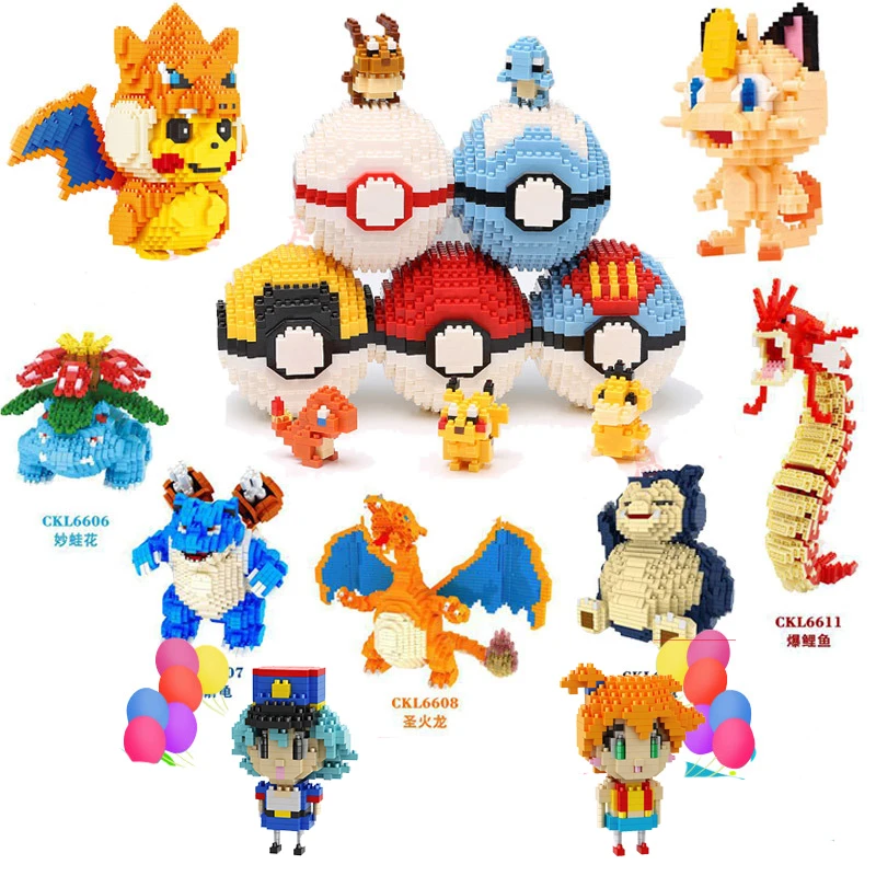 Покемон маленький строительный блок детектив Пикачу Дэдпул лапрас Oddish экшн