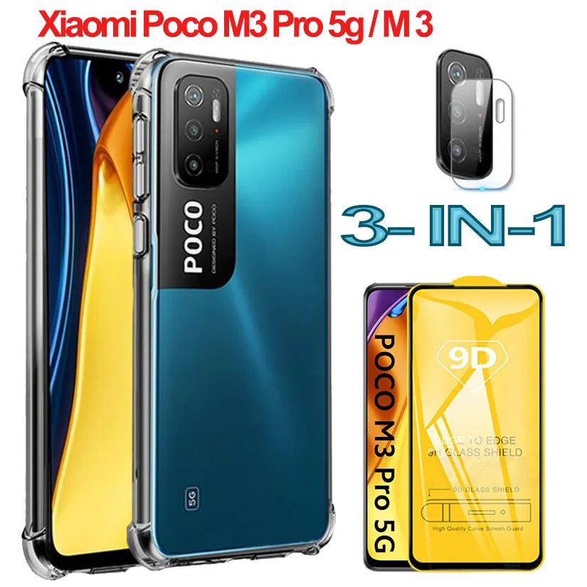 

Pocco M3 Pro Case On Poco M3 M4 Pro 5g Silicone Cases+Glass For Xiaomi Poco M3Pro SmartPhone Case Little Poco c31 PocoM3 Pro PocoM3Pro Shockproof Back Cover Xiomi Poko M3 Pro
