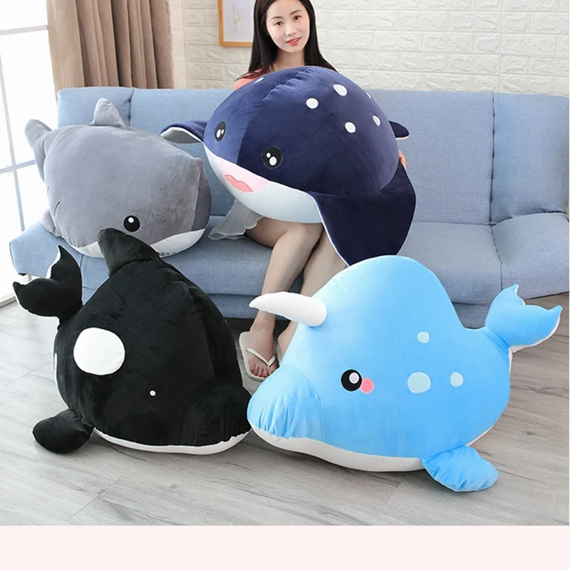 Горячая гигантская забавная мультяшная Акула Кит плюшевая игрушка мягкая кукла
