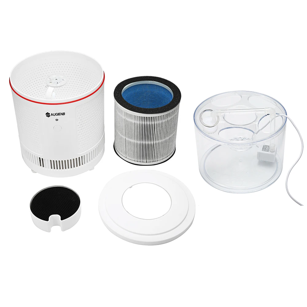 

AUGIENB Air Purifier Aquarium Filter Home True HEPA Filters Compact Desktop Purifiers Filtration with Night Light Air Cleaner