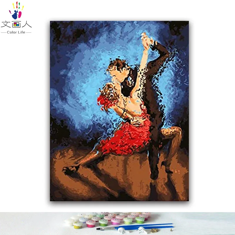 Diy Краска нарисованная цифровыми картинками масляная краска персонаж