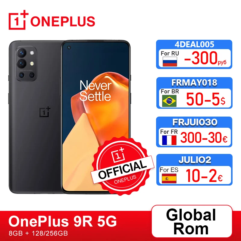 Глобальная прошивка OnePlus 9R 9 R 5G смартфон 8 ГБ 128 Snapdragon 870 120 Гц активно матричные