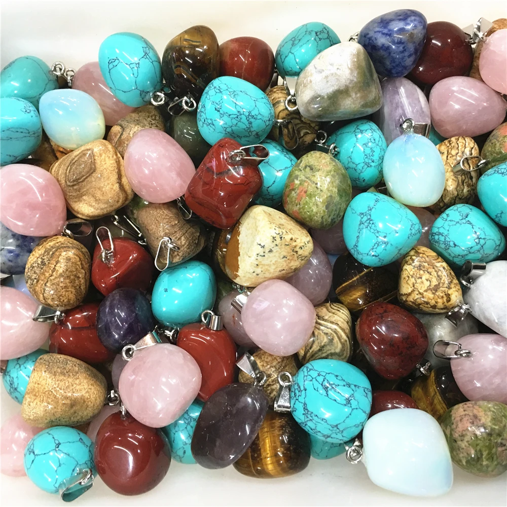 10 шт. хит продаж новинка Необычные модные подвески из натурального камня розовые