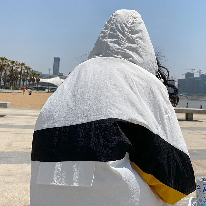 

HENCHIRY Summer Casual New Skin Clothes Women's Hat Sunscreen Clothes Couple's Coat Neutral Thin Versatile Jacket BF Windbreaker