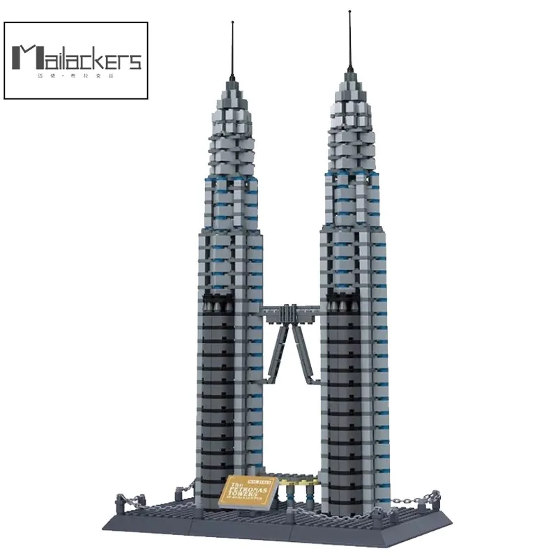 

Микро кирпичи мини архитектурные блоки Куала-лупур Петронас двойные башни DIY Мини Алмазные блоки кирпичи игрушка для детей
