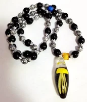 handmade glass unisex blow jellyfish water drop shape black beads pendant strand ornaments cool jewelry