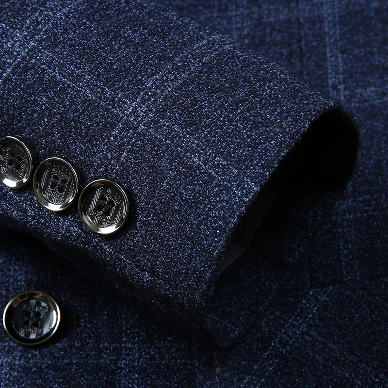 

New Trend Brand Men Casual Blazer 2021 New Men Jacquard Single Breasted Suit Jackets Business Plaid Blazers Male