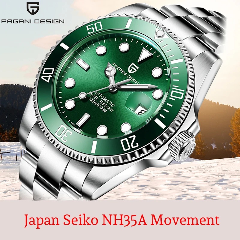 Лидирующий бренд PAGANI Дизайнерские мужские часы Механические Спортивные