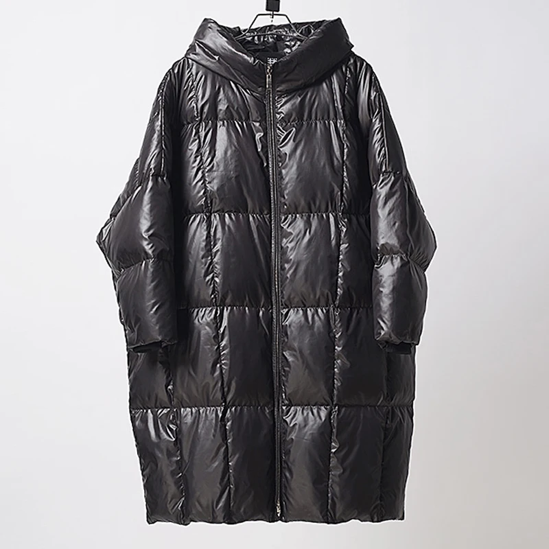 2019 длинная куртка на белом утином пуху Европейское зимнее пальто большого