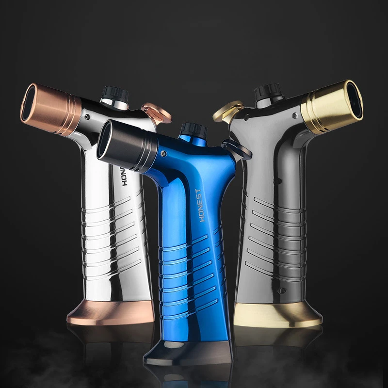 wholesale metal windproof two turbo gas lighters kitchen bbq cooking candle jewelry welding cigarettes lighters gadgets for men free global shipping