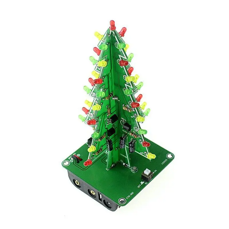 3D Рождественская елка светодиодный DIY комплект 3 цвета флэш-схема Комплект