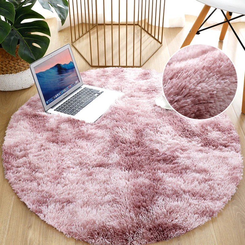 

Round Plush Carpet For Living Room Anti-slip Fluffy Large Area Rug Thick Bedroom Decorative Carpets Floor Soft Rugs Lounge Rug