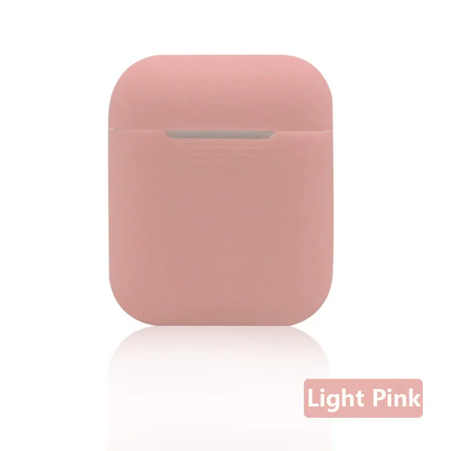 Light pink ТПУ Силиконовые Bluetooth беспроводные наушники чехол для AirPods защитная сумка-чехол Аксессуары для кожи для Apple Airpods зарядная коробка - Цвет: Light pink