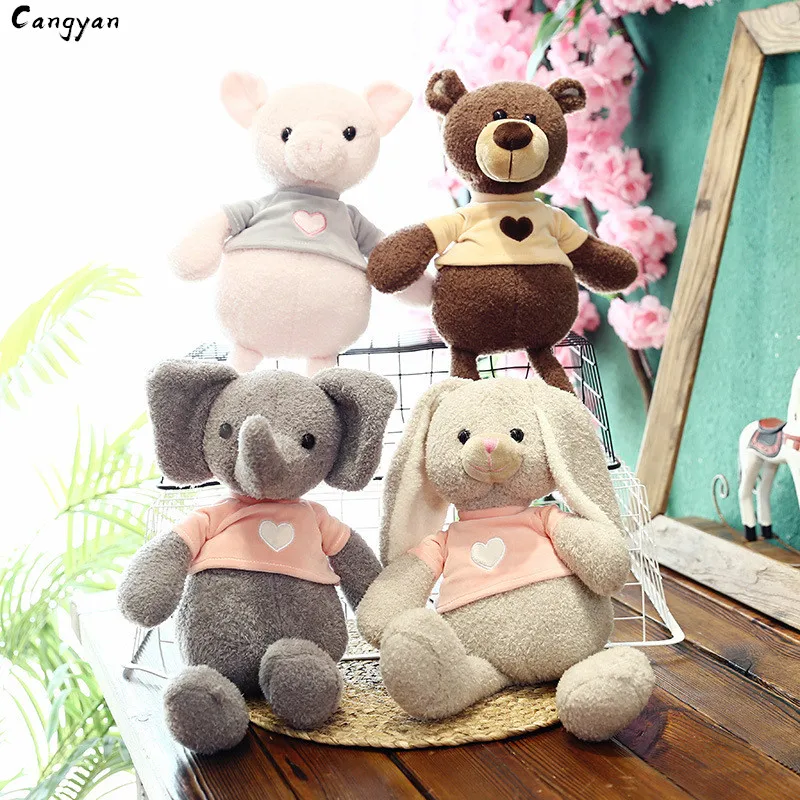 Одевающийся слон милый любовный кролик кукла плюшевая игрушка маленькое