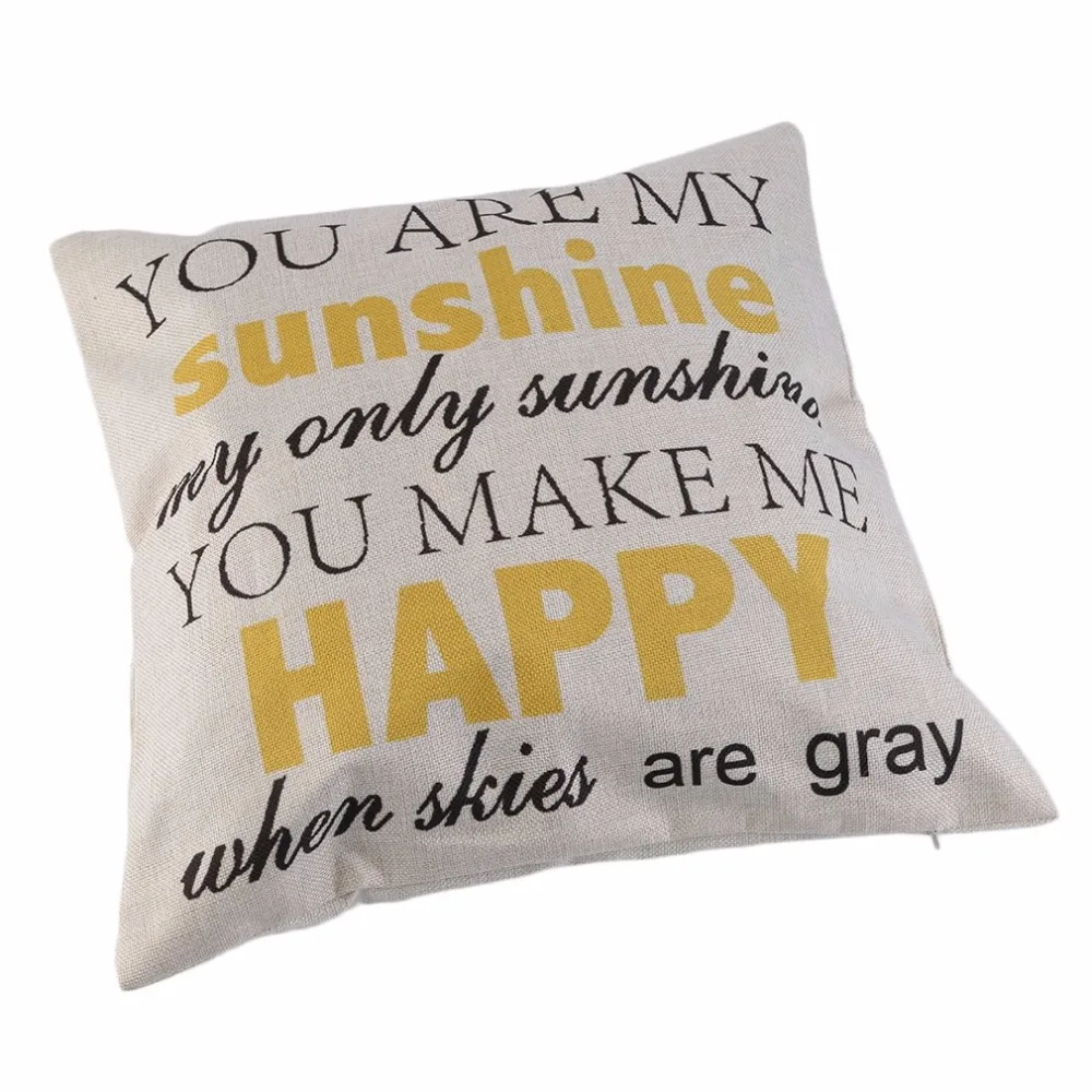 You Are My Sunshine винтажная хлопковая льняная подушка, наволочка, Чехлы Чехол-наволочка, диван, домашний декор, подарок для друга