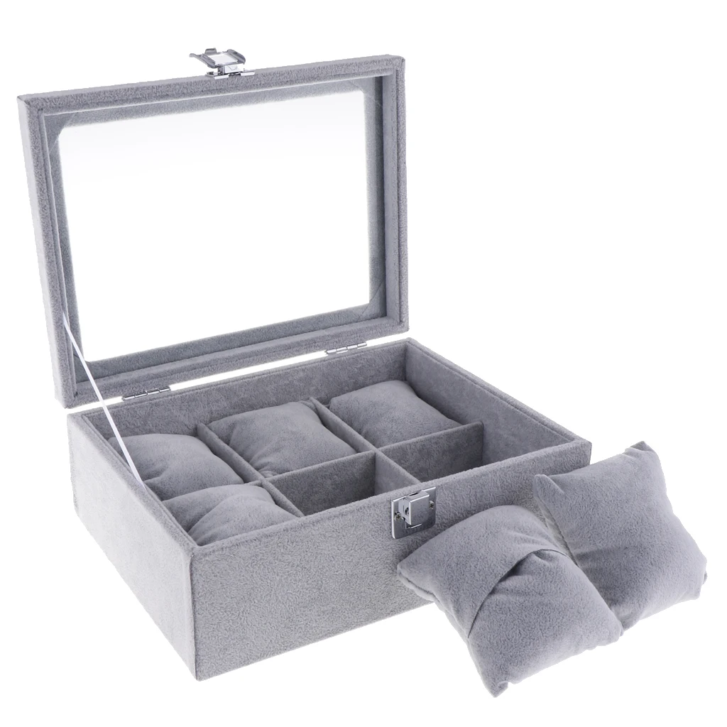 Браслет часы Органайзер бархат ювелирных изделий лоток витрина с прозрачной