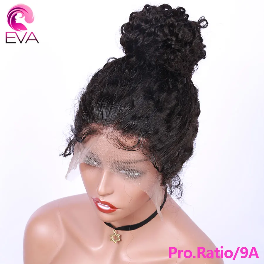 Eva волосы Pro. Ratio 150% глубокая волна полный шнурок человеческие волосы парики предварительно выщипанные с детскими волосами бразильские волосы remy парики для черных женщин