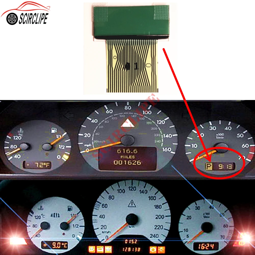 Автомобильный правый селектор ЖК экрана с ленточным кабелем для Mercedes Benz C class W202 E