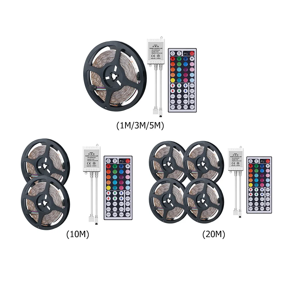 

3/5/10/20M SMD 3528 LED Strip Light RGB Flexible Tape Ribbon Lamp with Remote Control for TV Desktop Screen Decorative Backlight
