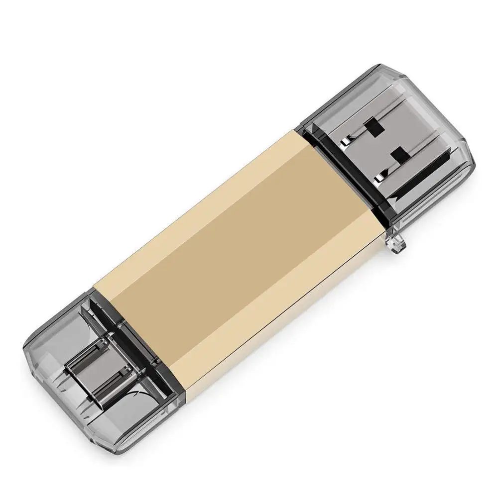 Gold BRU OTG флешка Usb 3,0 флеш-накопитель type-c высокоскоростной флеш-накопитель Usb флешка 16g 32g 64gb 128gb Логотип на заказ - Цвет: Gold
