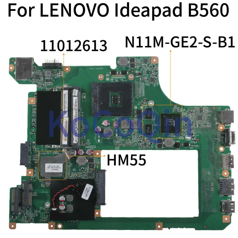 KoCoQin материнская плата для ноутбука LENOVO Ideapad B560 HM55 материнская плата 11012613 10203-1 LA56 MB 48.4JW06.011 N11M-GE2-S-B1 DDR3