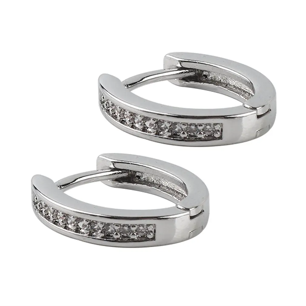 

2020 New Fashion Unisex Elegant Single-row Ear Ring Hoop Earing Lady Stud Jewelry Charm Special Gift Women Girls Hot Sale