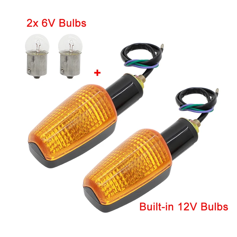 6V 12V мотоциклов Янтарные линзы поворотники светильник s мигалка индикаторная