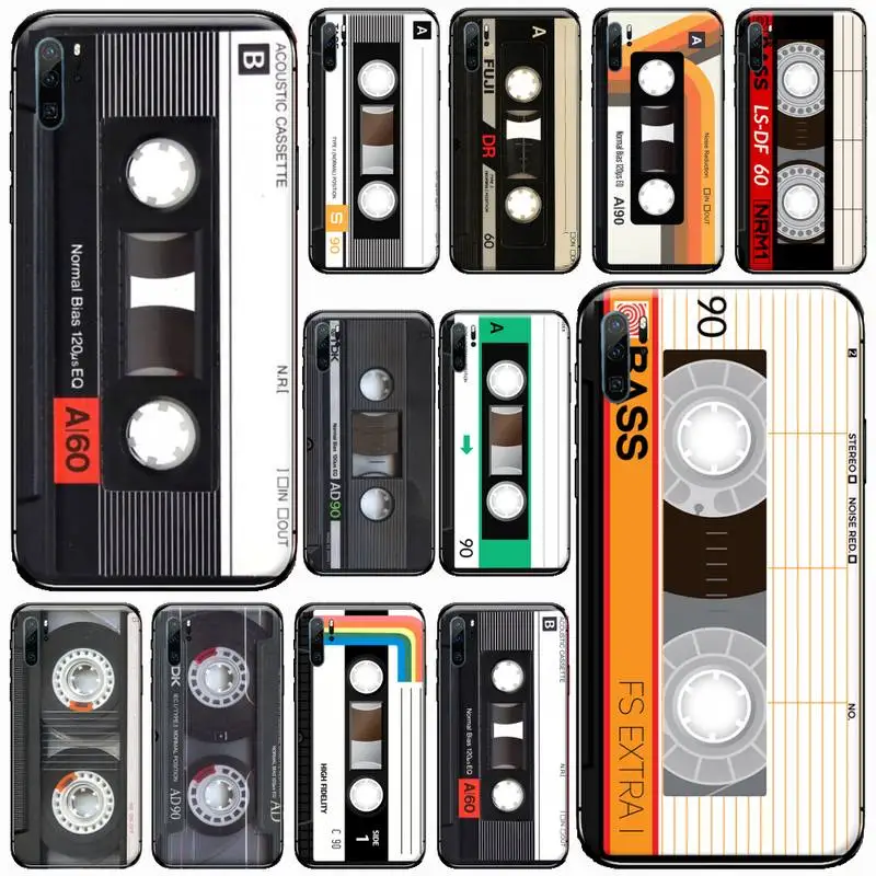 

Retro Cassette Tape music Phone Cases For Huawei honor Mate P 9 10 20 30 40 Pro 10i 7 8 a x Lite nova 5t Soft silicone funda