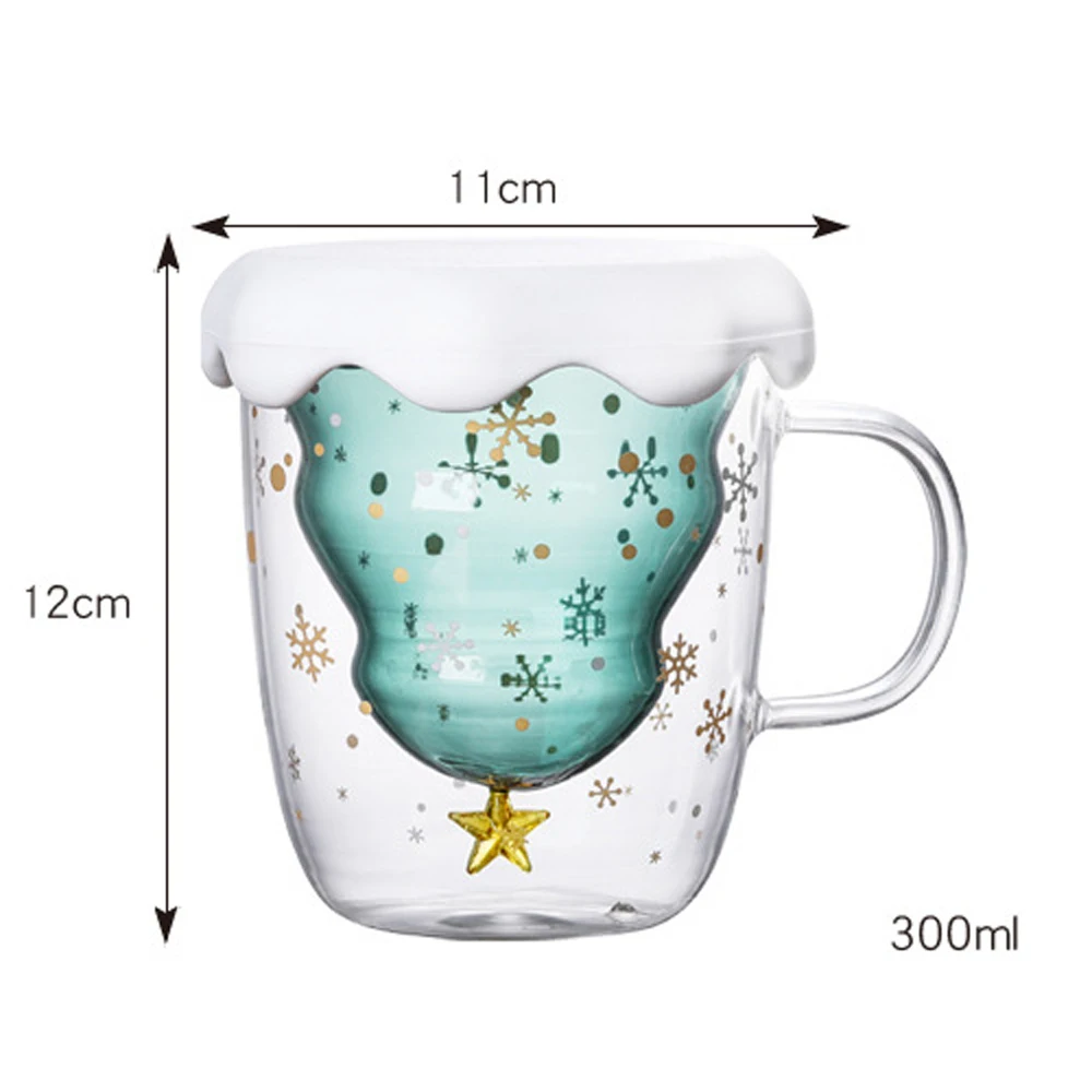 1 шт. Рождественское украшение стеклянная кружка для гостей двойная чашка