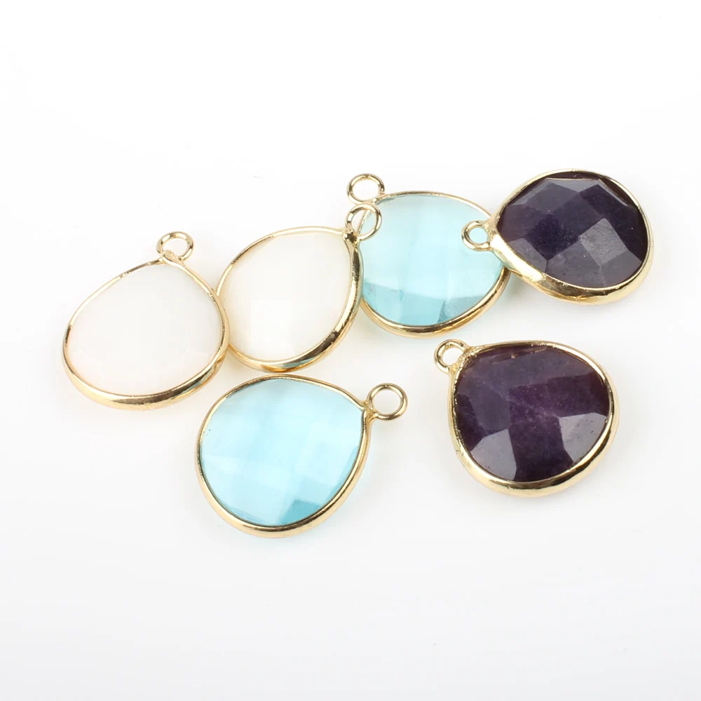 2 шт./пакет из натурального камня 17*22*6 мм висячие серьги в форме цветов кулон