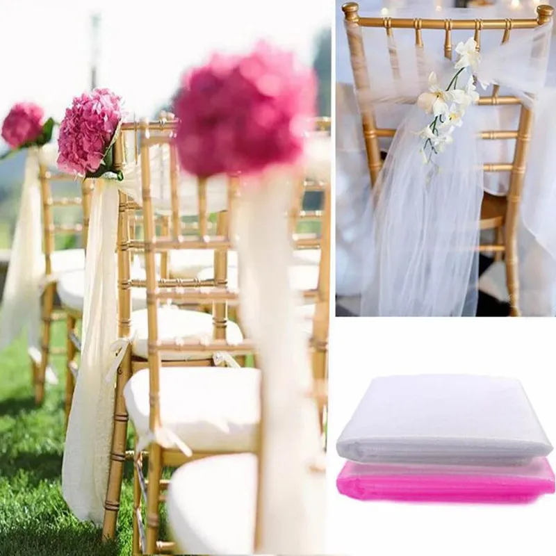 Тюль белый/синий/розовый 48 см x 5 м рулон ткань из органзы с прозрачными