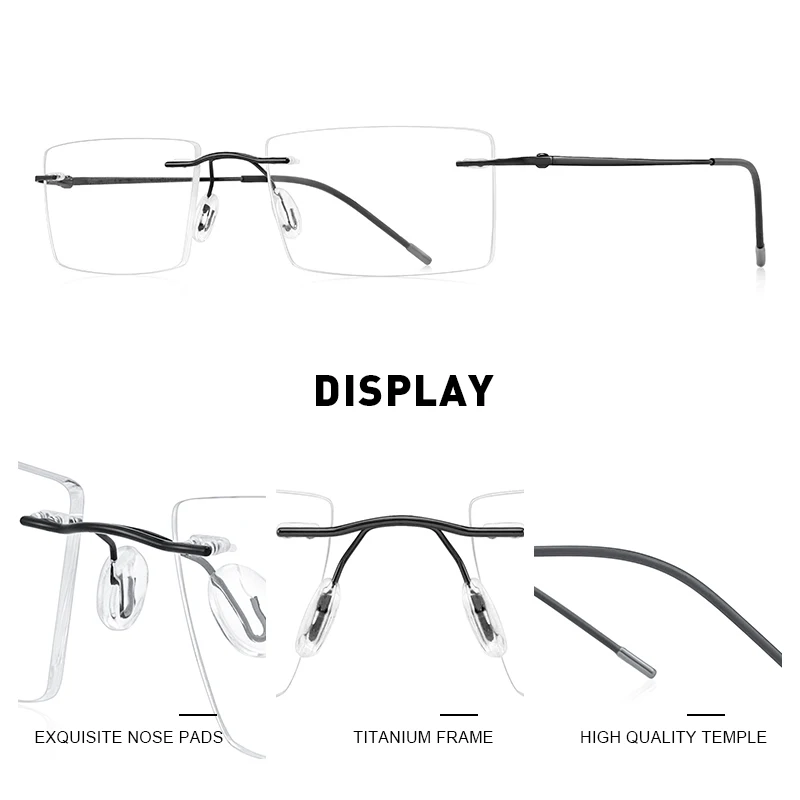 MERRYS Дизайнерские мужские очки без оправы из титанового сплава Мужские