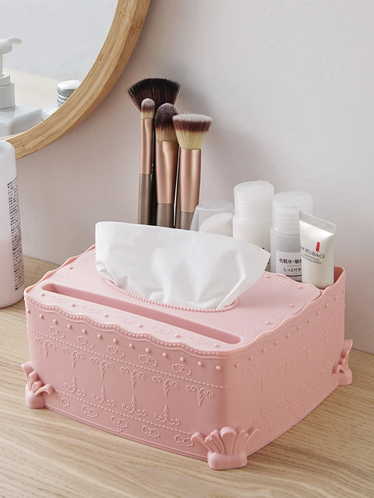 

Table top European carved paper towel box tea table side carton napkin carton remote control suction carton storage box