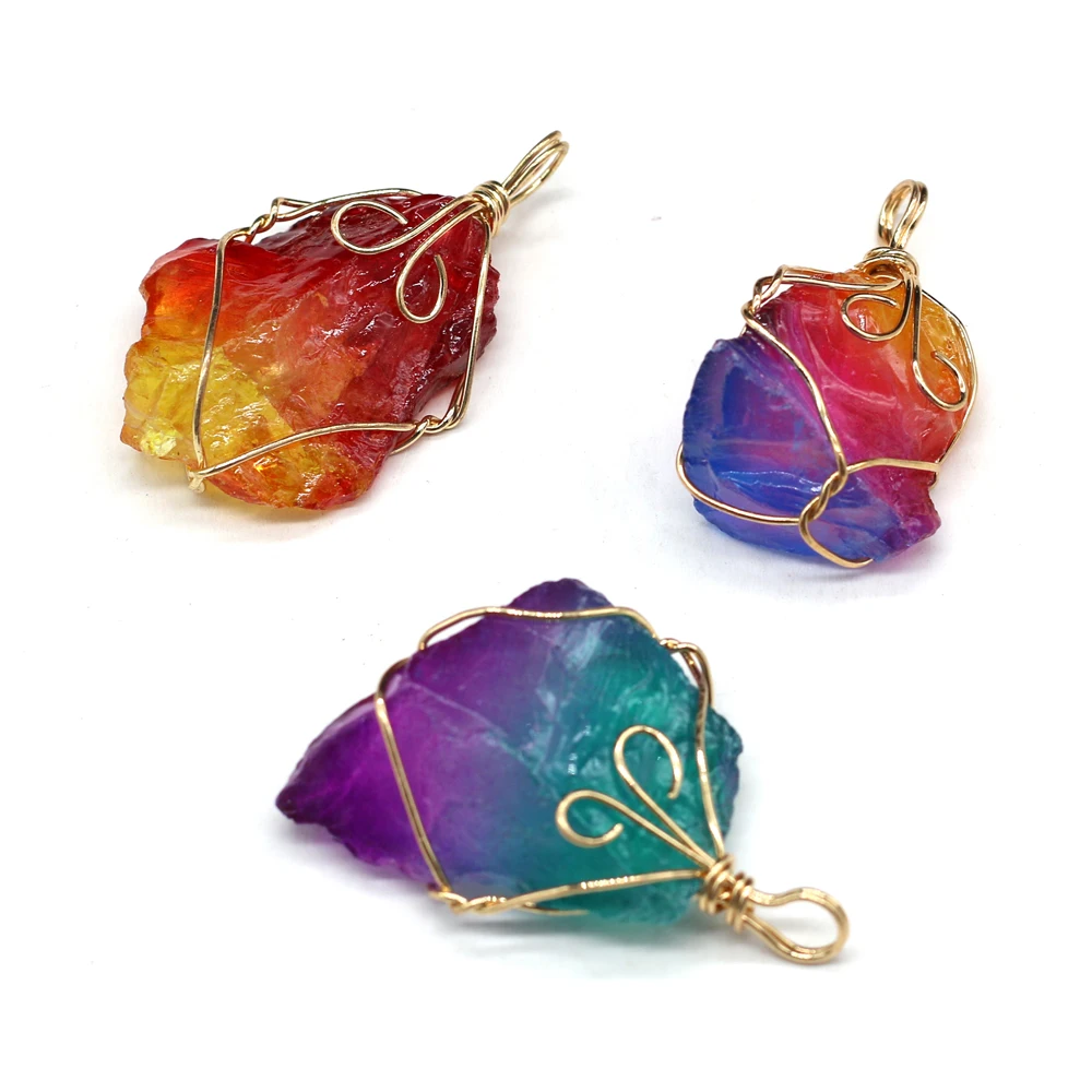 

2021New Natural Colorful Winding Silver Pendant DIY Personalized Making Necklace Sweater Chain Party Jewelry Accessories Gift