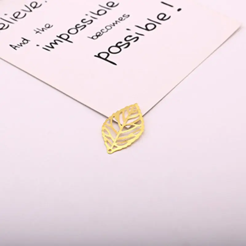 

100 pcs/Pack Openwork Leaf Metal Flower Frame Pendant Charm DIY UV Resin Necklace Jewelry Making R9JE