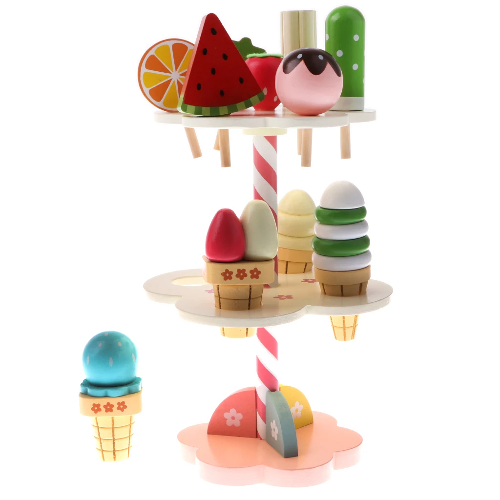 

11Pcs 3 Layers Strawberry Ice Cream Candy Simulation Food for Kitchen Toys