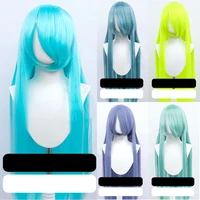 dianqi long straight synthetic cosplay anime wigs with bangs can trim bang can be used for girl birthday party costume ball
