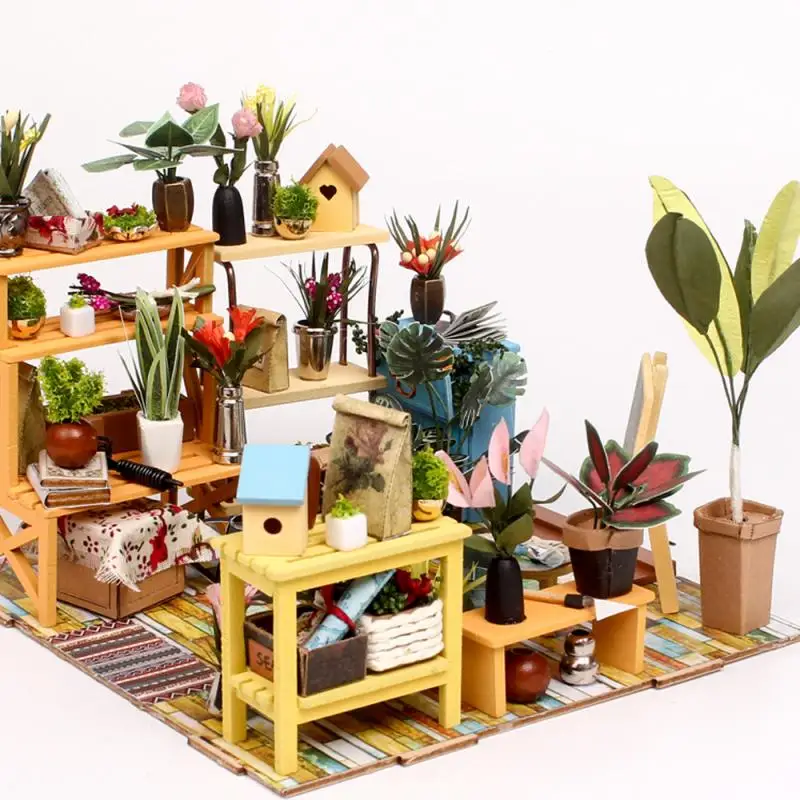 

Baby Construction Toys Creative DIY Cottage Handmade 3D Jigsaw Toy Model Fashion Flower House Christmas Gift Dropahipping
