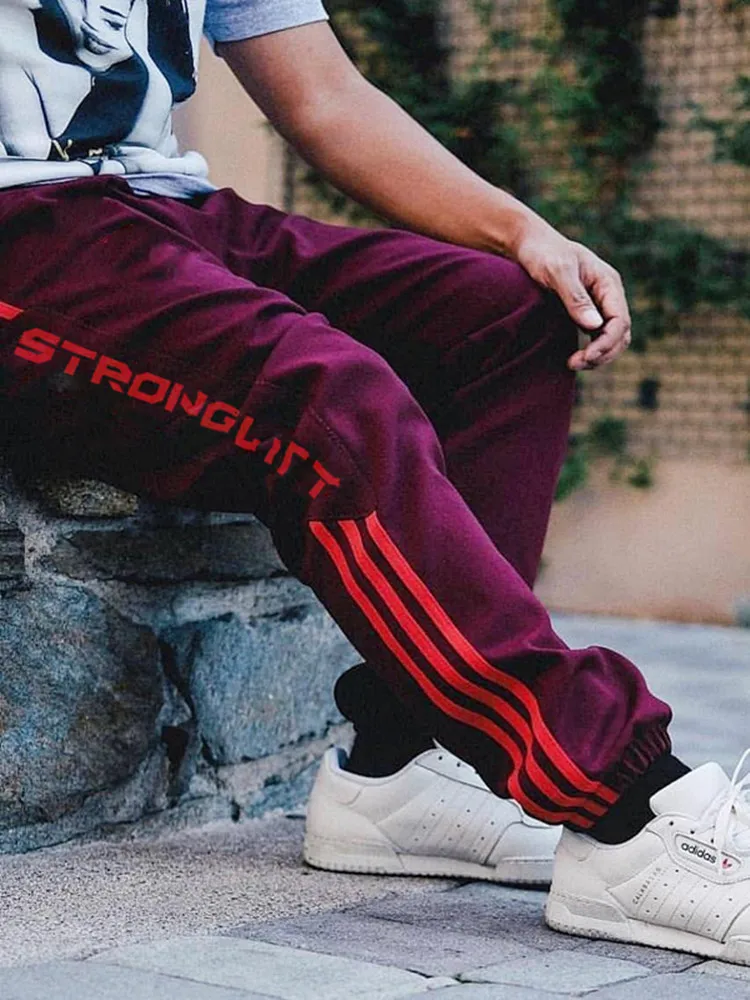 

2020 Fitness Sport Men Summer Long Pants Quick-Drying Stretch Running Training Basketball Fashion Trousers Stripes Casual Pants