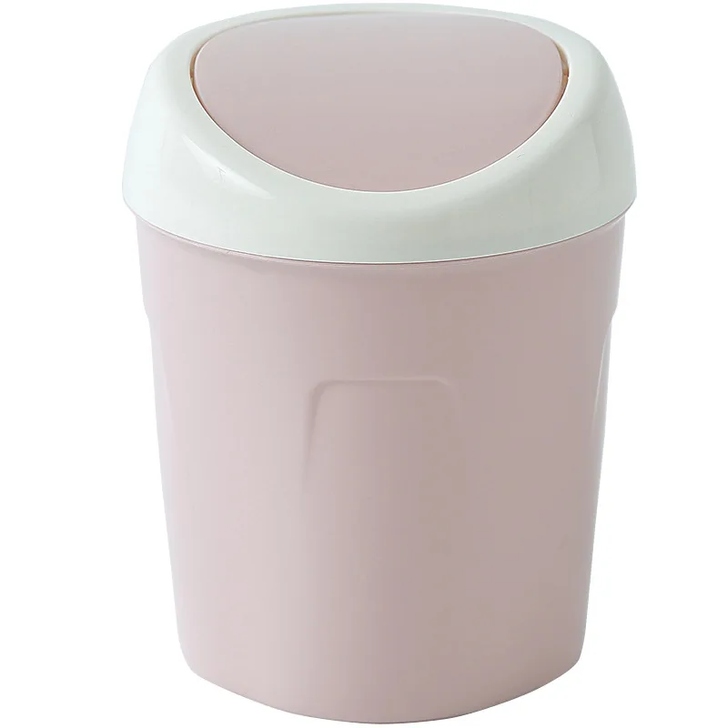 Rocking Cover Waste Bin Desktop Garbage Basket Home Office Bathroom Trash Can | Дом и сад